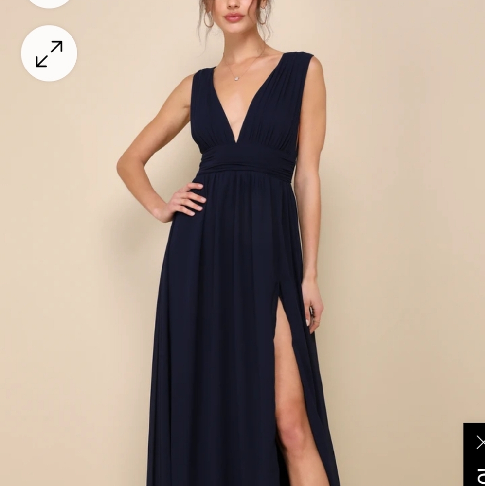 Lulus Heavenly Hues Navy Blue Maxi Dress size M navy blue